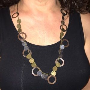 Long mixed metal necklace